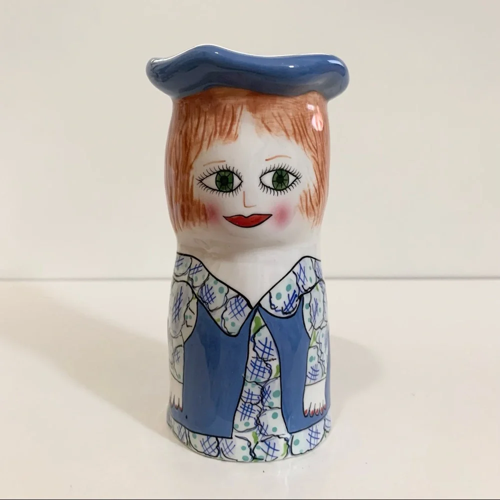 Hold Vintage glazed ceramic woman vase - Picture 4 of 14